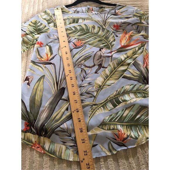 Ann Taylor Tropical Monkey Blue blouse size XS/P - Picture 9 of 11